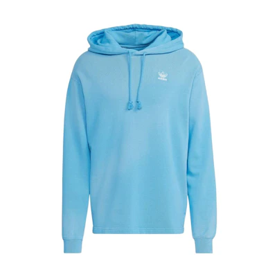 adidas Trefoil Solid Color Logo Embroidered Drawstring Hoodie Blue Mens HK7508