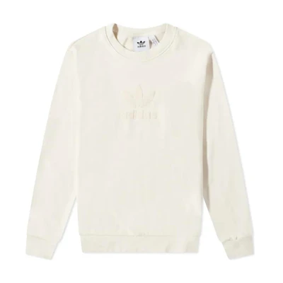 adidas Trefoil Solid Crewneck Pullover Sweatshirt Beige - HK2794