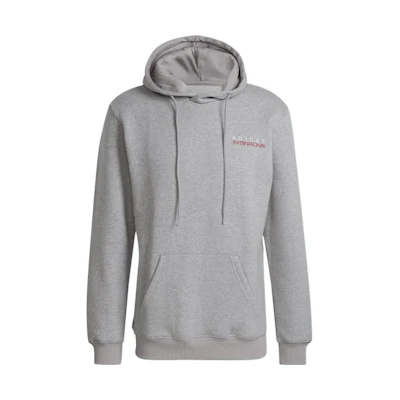 adidas Trefoil Solid Logo Printed Pullover Hoodie Grey HF4920