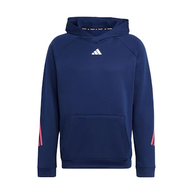 adidas Trefoil Train Logo Hoodie Navy Blue with Three Stripes IC5494