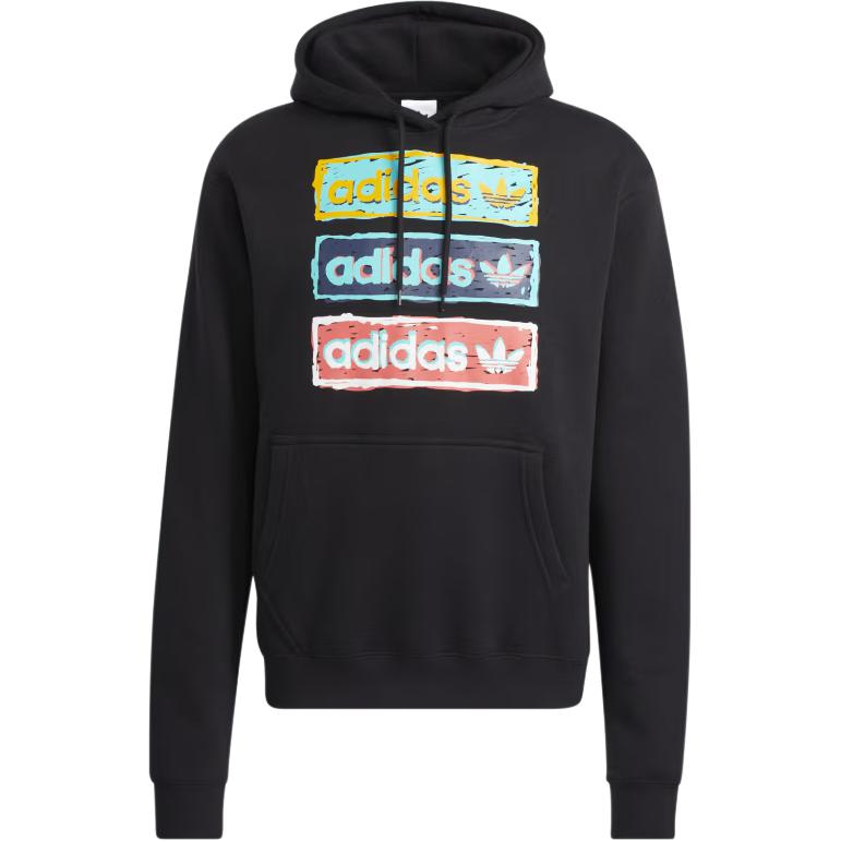 adidas Tri Linear Logo Hoodie Black Casual Long-Sleeve Pullover HT7333