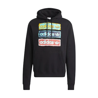 adidas Tri Linear Logo Hoodie Black Casual Long-Sleeve Pullover HT7333
