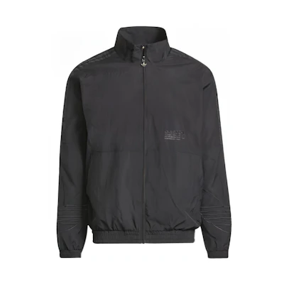 adidas Tricolor Trefoil Logo Print Zip-Up Jacket Black - H13454