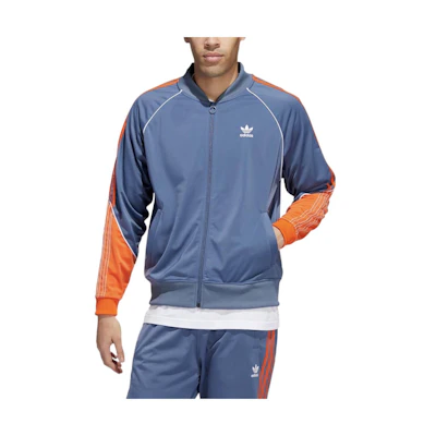 adidas Tricot SST Colorblock 3-Stripes Zip Jacket Blue Grey () HI3003