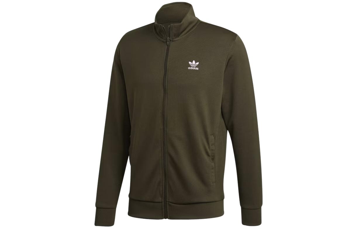 adidas Trifoil Essentials Green Slim Fit Track Jacket with Logo GE5141