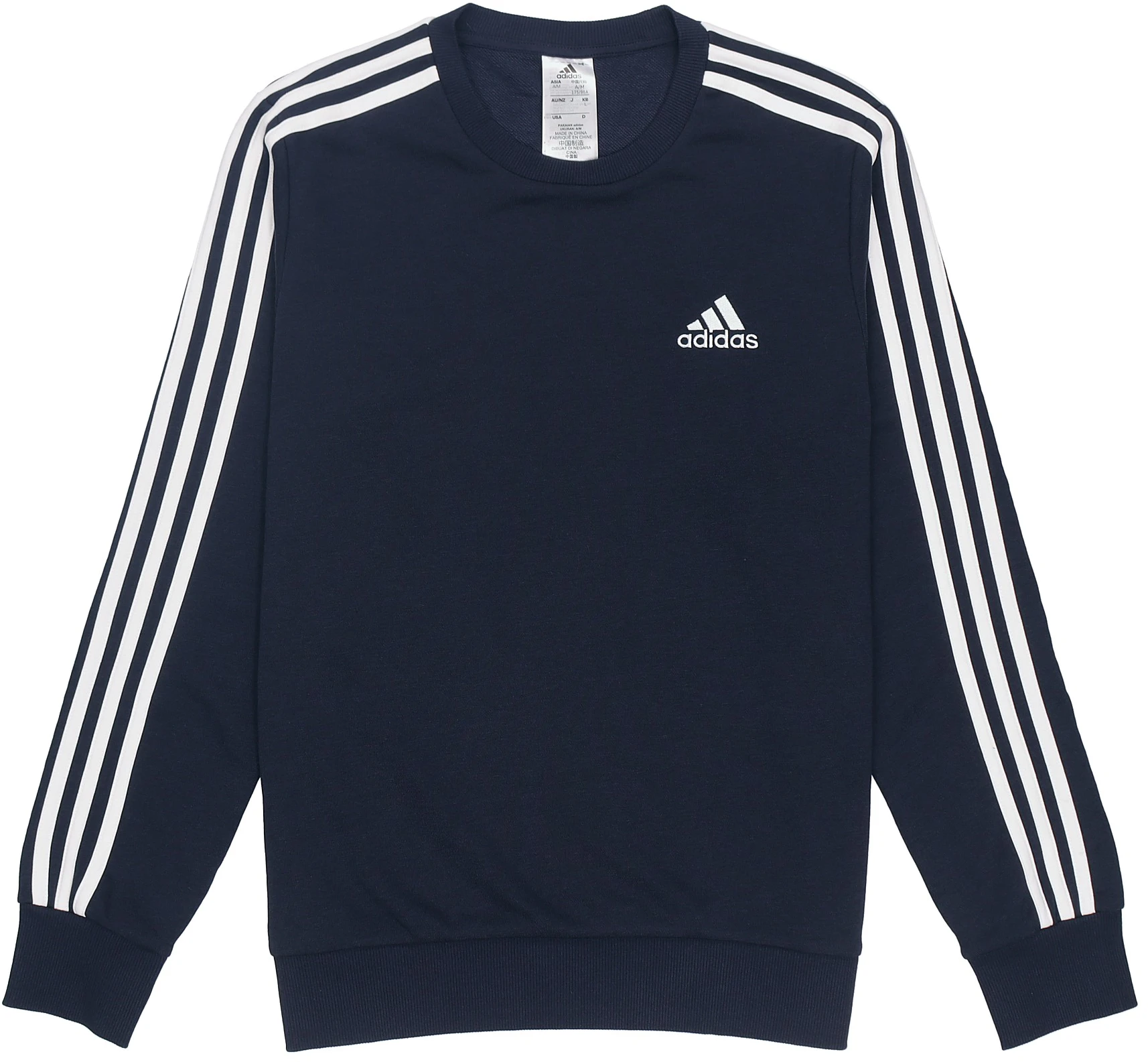 adidas-triple-stripe-logo-print-navy-sweatshirt-gk-9079
