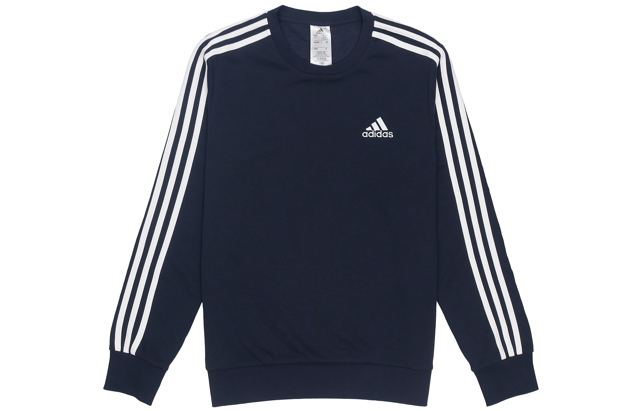 Order adidas Triple Stripe Logo Cetakan Navy Sweatshirt GK9079