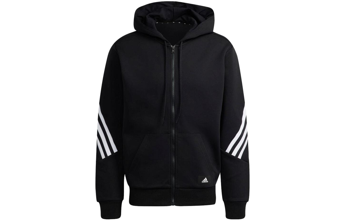 adidas Triple Stripes Zip-Up Hoodie Jacket Black H46526-JAPAN