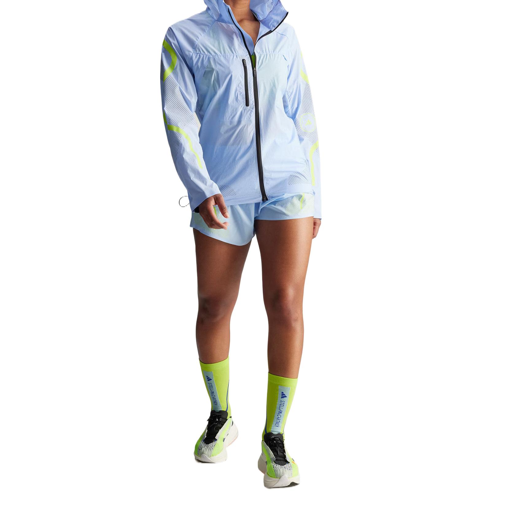 Shop adidas TRUEPACE Jaket Lari Ringan dan Bernapas Unisex - Biru Glossy IW9869