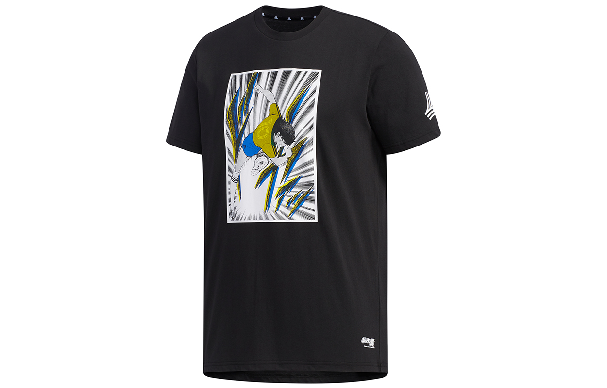 adidas Tsubasa Tee 1 Retro Soccer Captain T-Shirt Black FJ6226