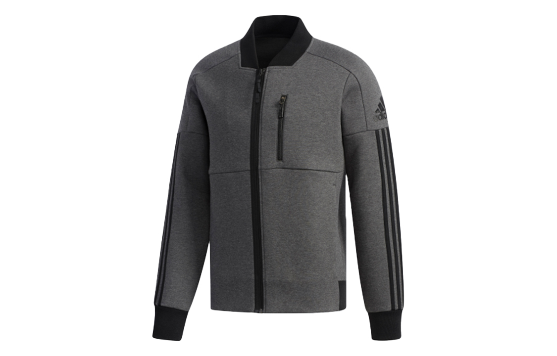 adidas TT Double Knit Flight Jacket Men’s Dark Heather Gray DW4629