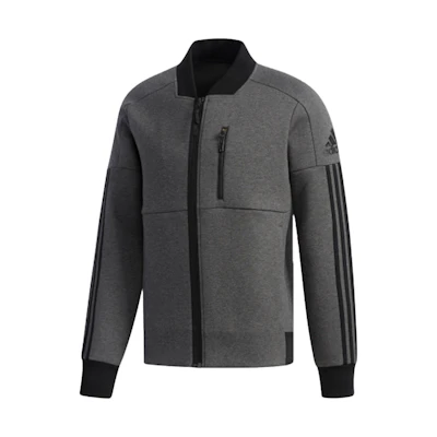 adidas TT Double Knit Flight Jacket Men’s Dark Heather Gray DW4629