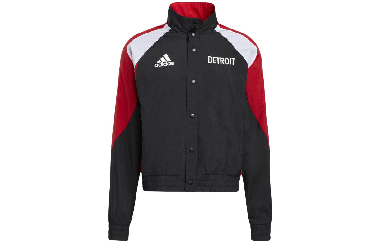adidas Two-Tone Logo Printed Single-Breasted Jacket HP1747