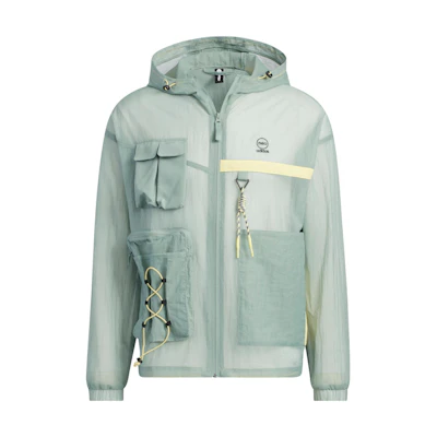 adidas Two-Tone Utility Pocket Hoodie Jacket Silver Grey/Green IA6861