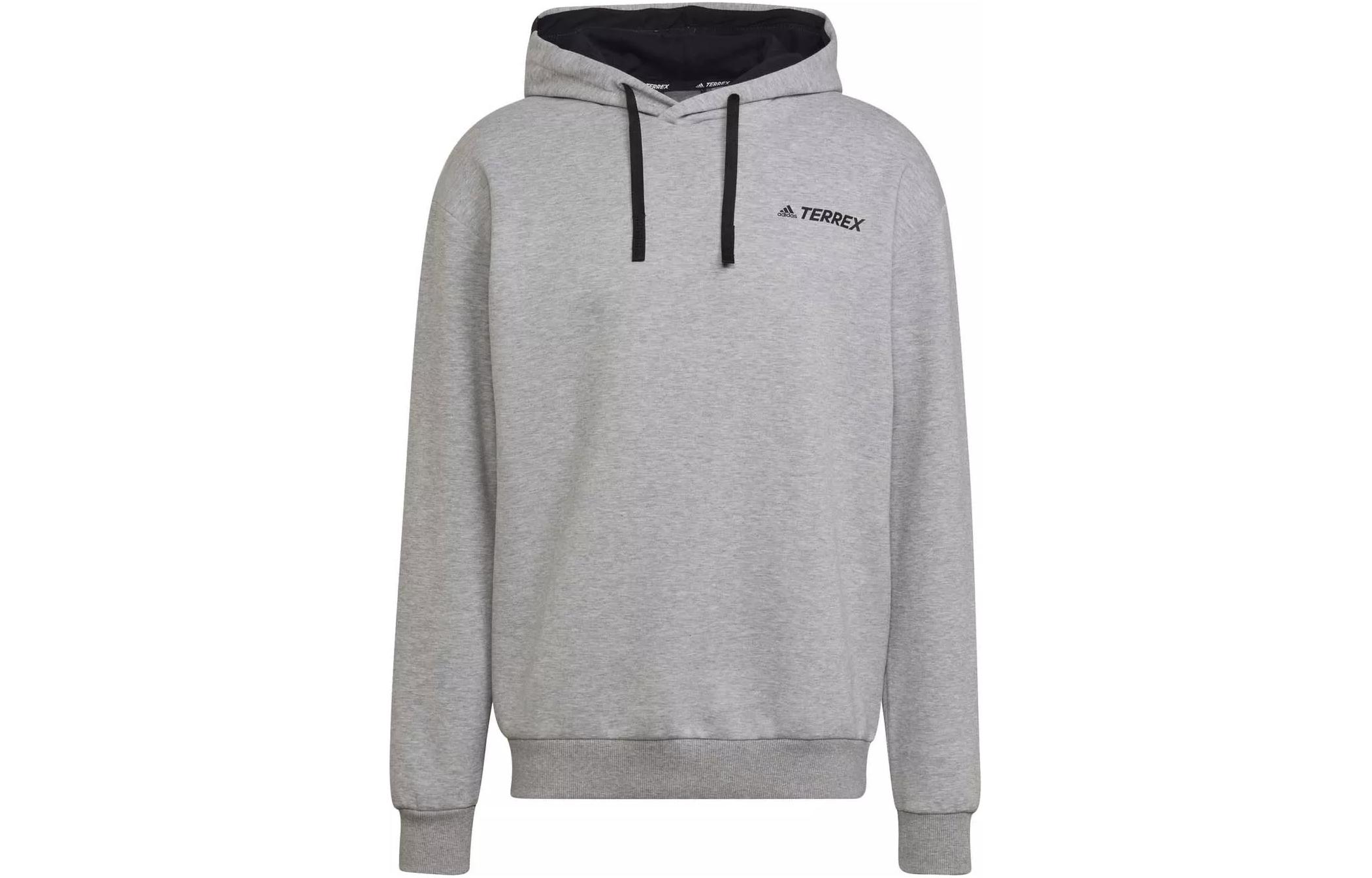 adidas TX Logo Letter Print Hoodie Knit Sweatshirt - Grey H50936