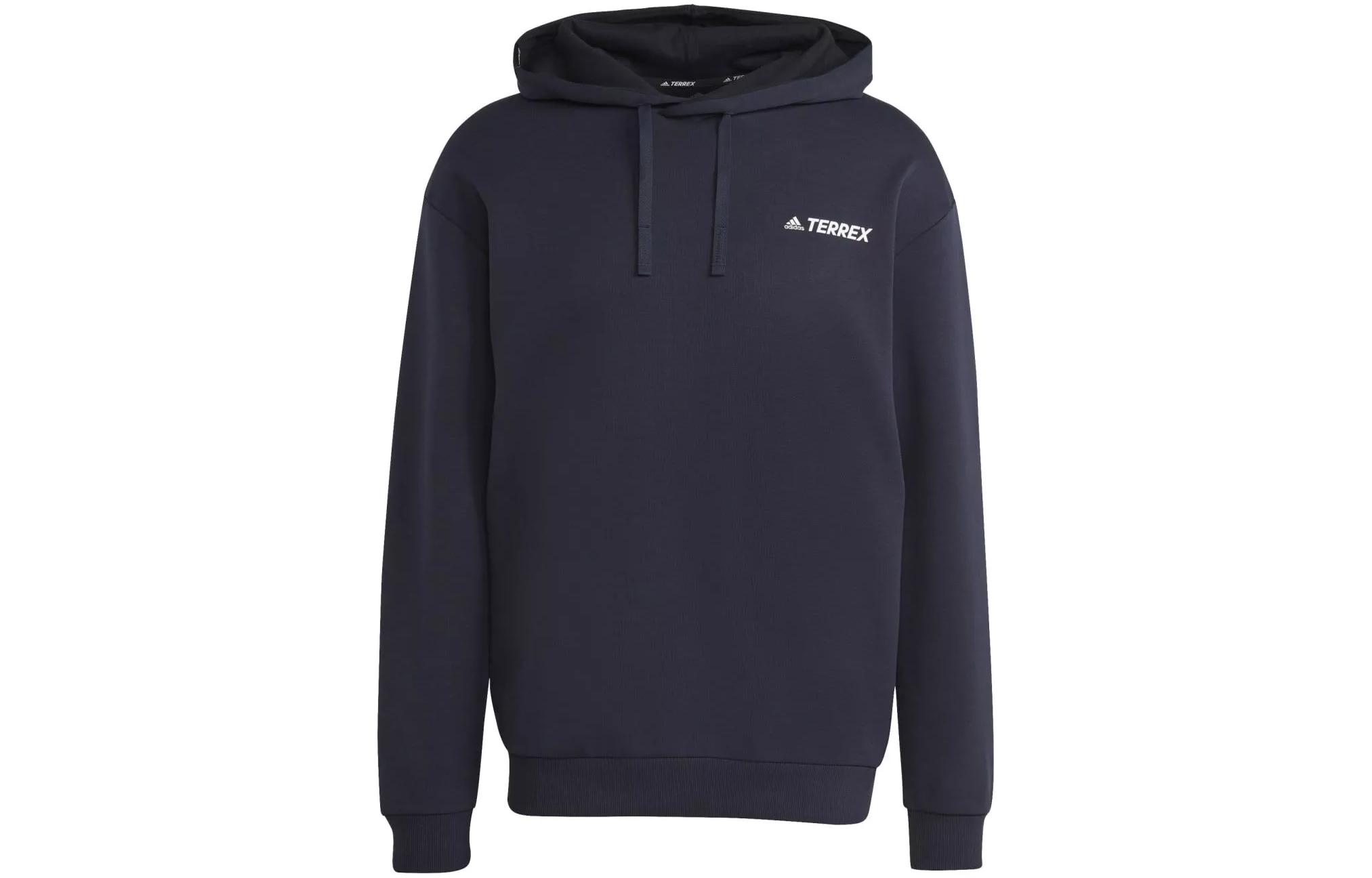 adidas TX Logo Navy Blue Pullover Hoodie Hiking Sweatshirt HT2116