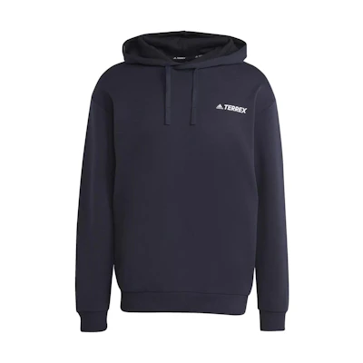 adidas TX Logo Navy Blue Pullover Hoodie Hiking Sweatshirt HT2116