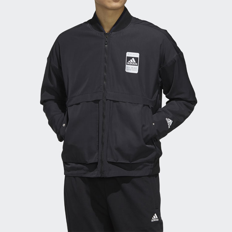 Shop 아디다스 U2 플리스 라이닝 봄버 재킷 블랙 FJ0180