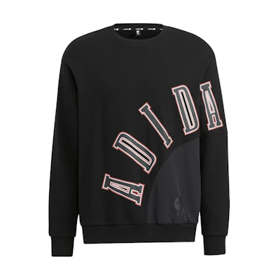 adidas U BBAL Sweat2 Logo Printed Pullover Sweatshirt Black - Casual Style HM9984