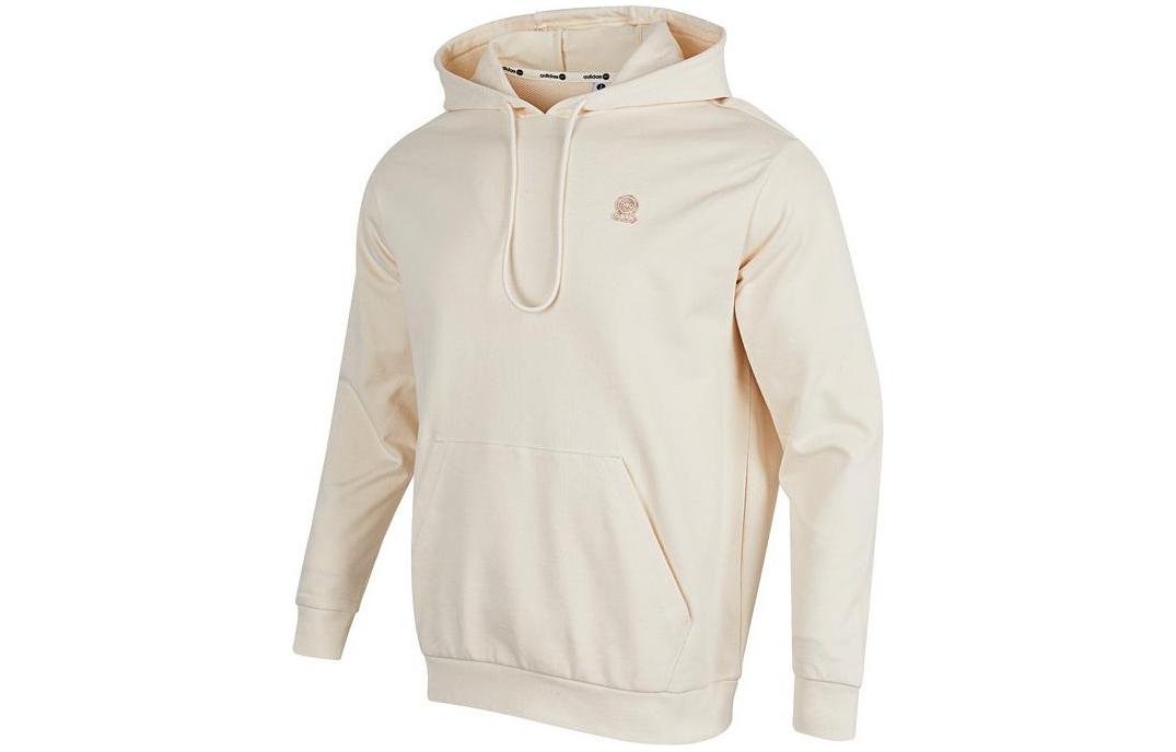 adidas U ESNT HDY Embroidered Logo Knit Hoodie Unisex Off-White HY8531