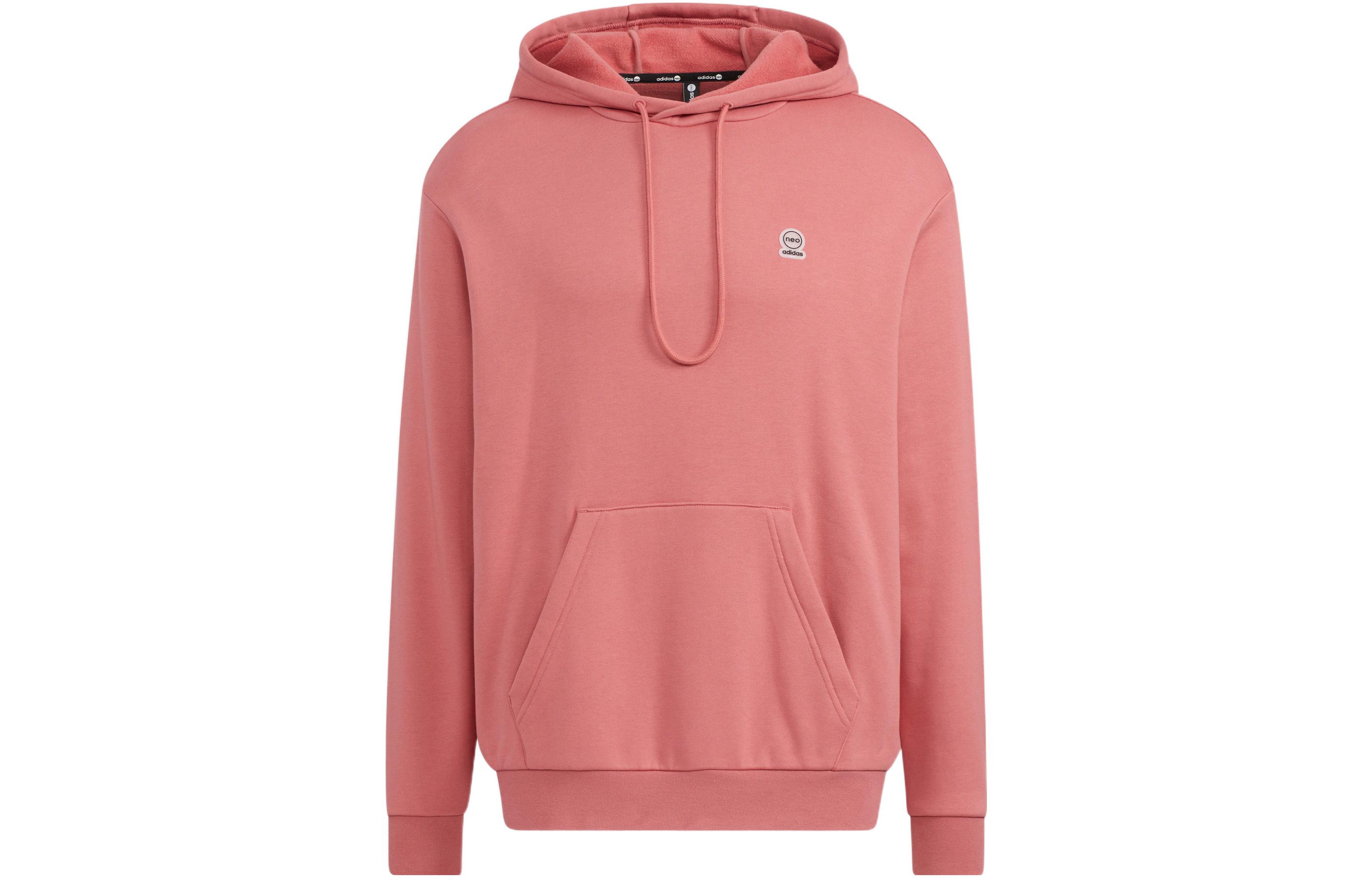 adidas U Esnt Hoodie 2 Logo Pullover Pink Unisex Sweatshirt HN8725