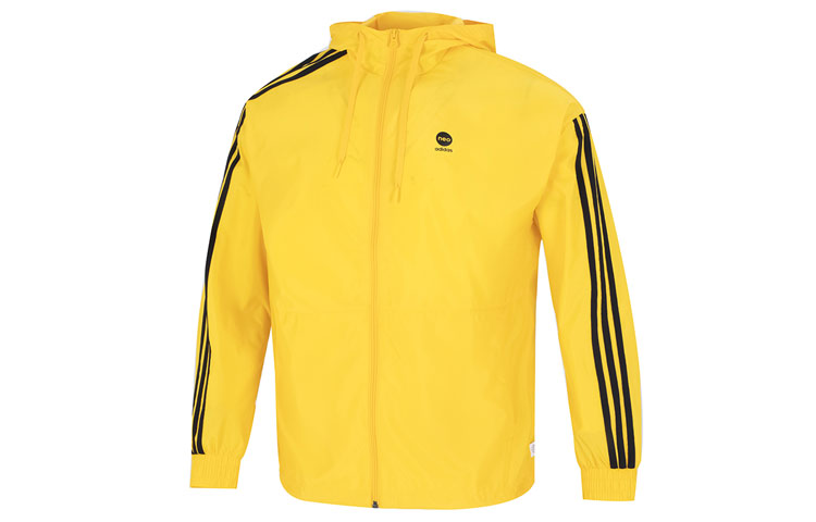 adidas U Esnt WB1 Yellow Striped Sleeve Casual Hoodie Jacket HN6627