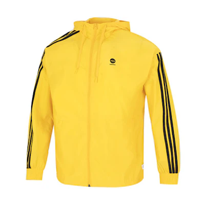 adidas U Esnt WB1 Yellow Striped Sleeve Casual Hoodie Jacket HN6627