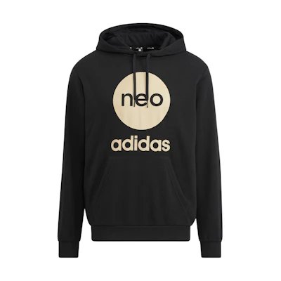 adidas U Essentials Hoodie Kangaroo Pocket Logo Print Unisex Black HM2012