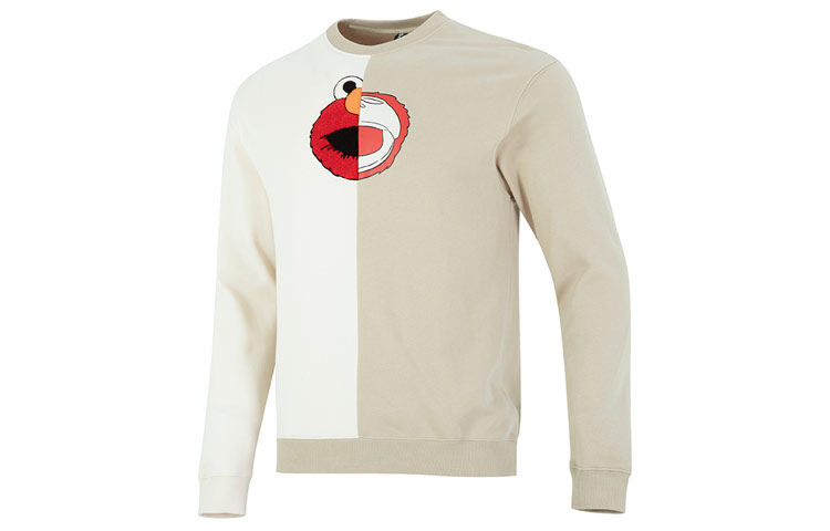 adidas U JF SS Sweat Retro Colorblock Pullover Sweatshirt Men’s Off-White HM9944