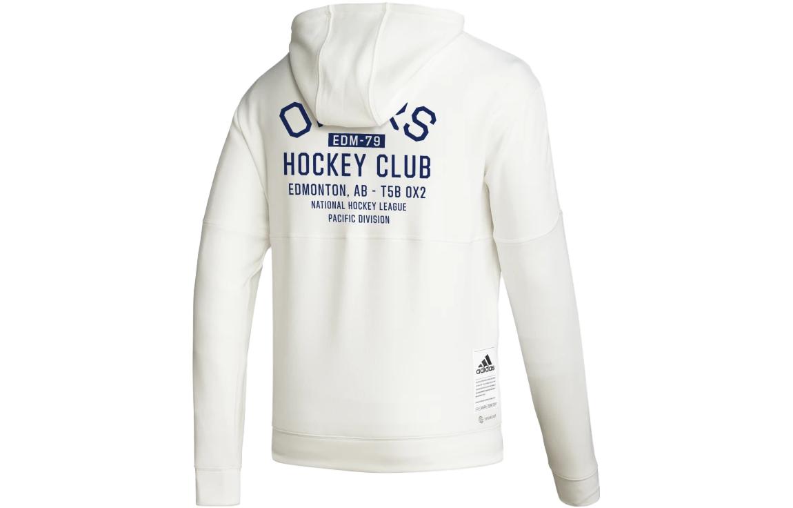 adidas U Nodyezip Hood White Letter Print Long-Sleeve Hoodie HZ5994