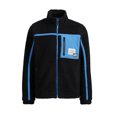 adidas U Radio W Retro Fleece Logo Jacket Black - Unisex Stand Collar Style HG9038