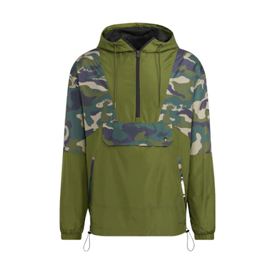 adidas U Util WB 1 Printed Half-Zip Hooded Jacket Unisex Green HN2424