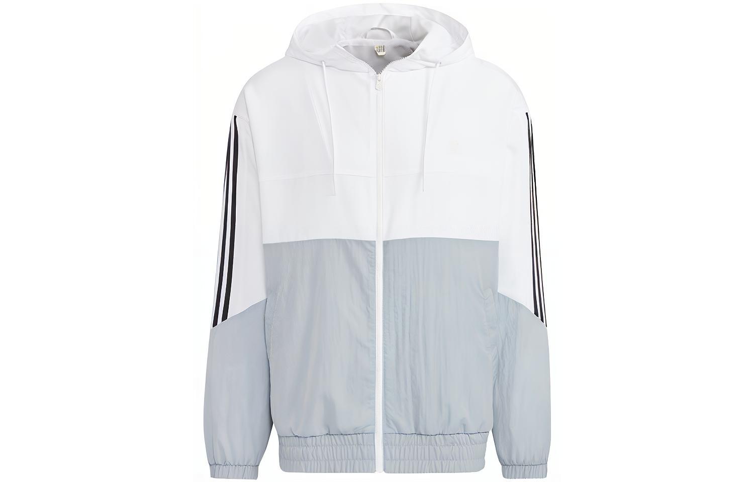 adidas U Util WB 2 Casual Colorblock Striped Woven Jacket White HN2423