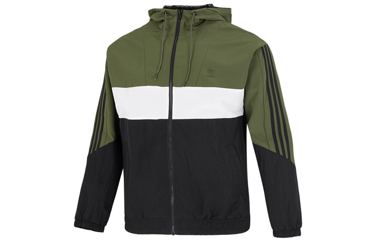 adidas U Util Wb 2 Two-Tone Hooded Casual Jacket Military Green - HN2428