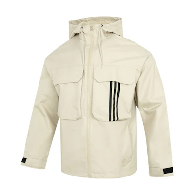 adidas U Utility WB3 Striped Casual Hooded Jacket Khaki HM3820
