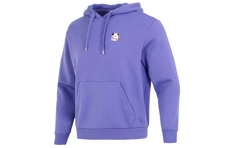 adidas U Vbe Hoodie 1 Logo Purple Pullover Hoodie with Kangaroo Pocket Men’s HN4723
