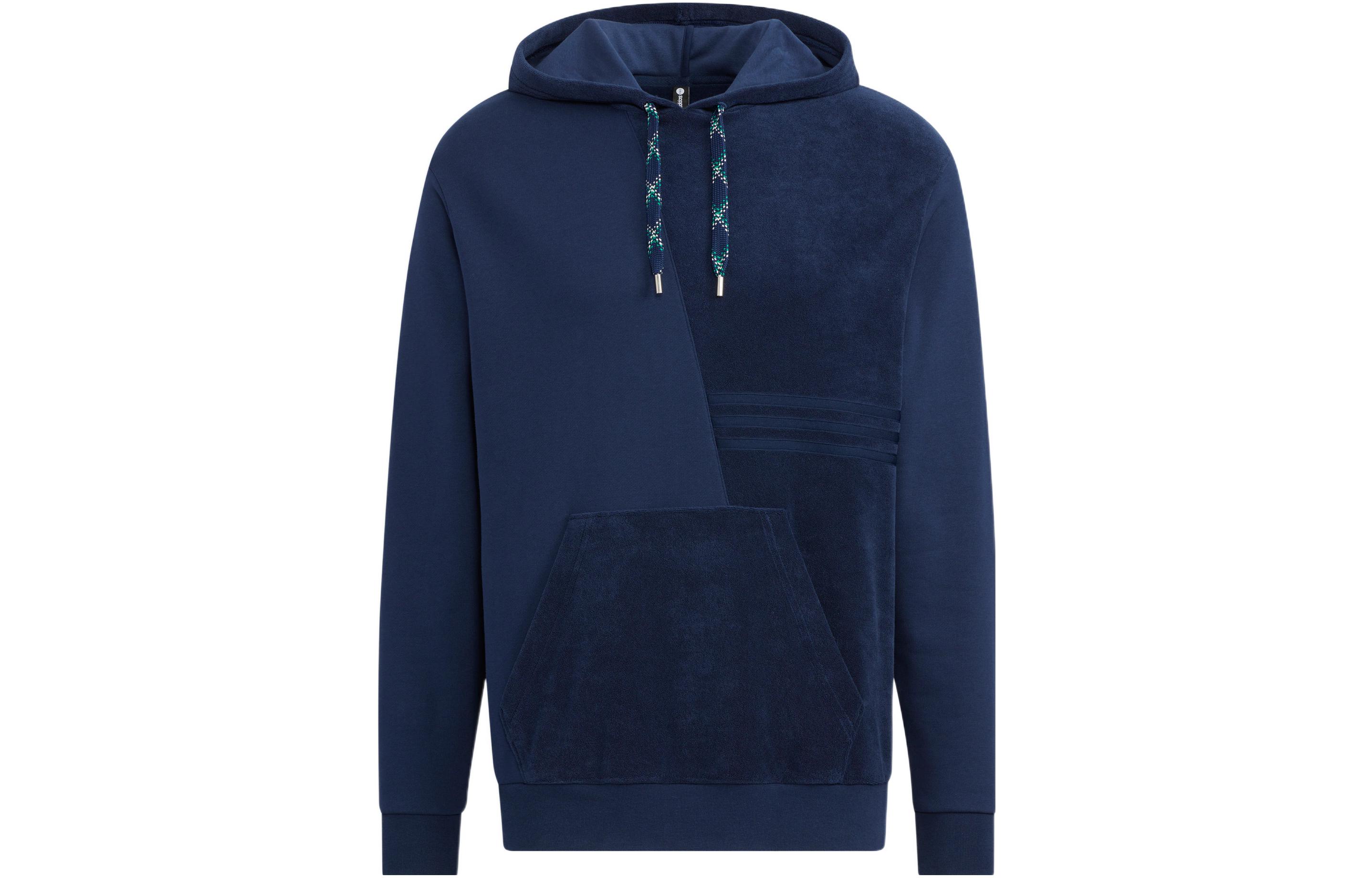 adidas U Vbe Hoodie 2 Blue Pullover Colorblock Logo Print Unisex Sweatshirt HN4731