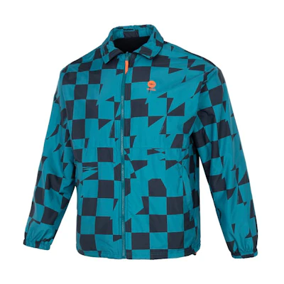 adidas U Vbe Rev Jacket Green Plaid Print Logo Zip-Up Unisex HU1110