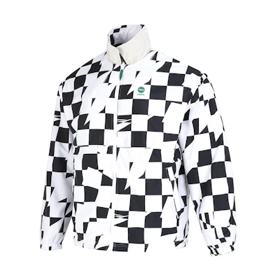 adidas U Vbe Rev Jkt Black White Plaid Logo Button Jacket Unisex Black/White HU1111