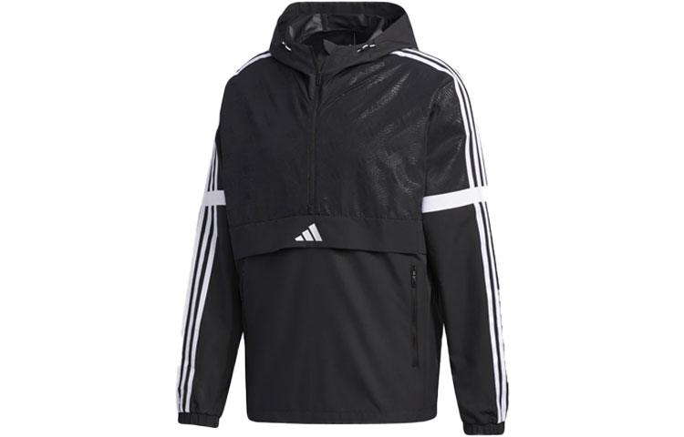 adidas UB Anorak Colorblock Logo Half-Zip Hoodie Black GF4048