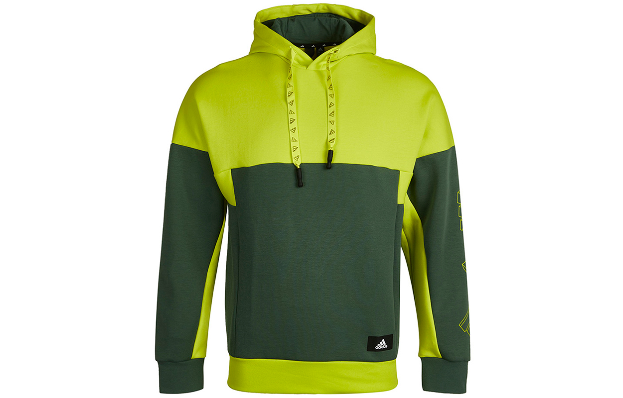 adidas UB GFX Colorblock Knit Hoodie Green Casual Sweatshirt GP1820