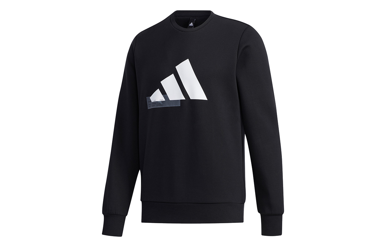 adidas UB GFX SWT Black Crewneck Sweatshirt with Geometric Print Design GF3997