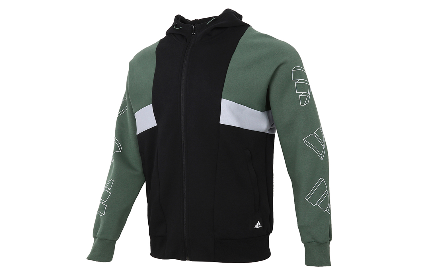 adidas UB TT Deco Knit Colorblock Hoodie Jacket Black - Casual Sportswear GP1817