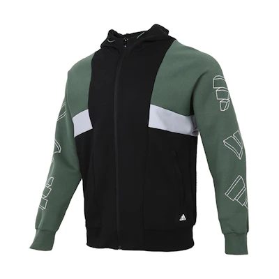 adidas UB TT Deco Knit Colorblock Hoodie Jacket Black - Casual Sportswear GP1817