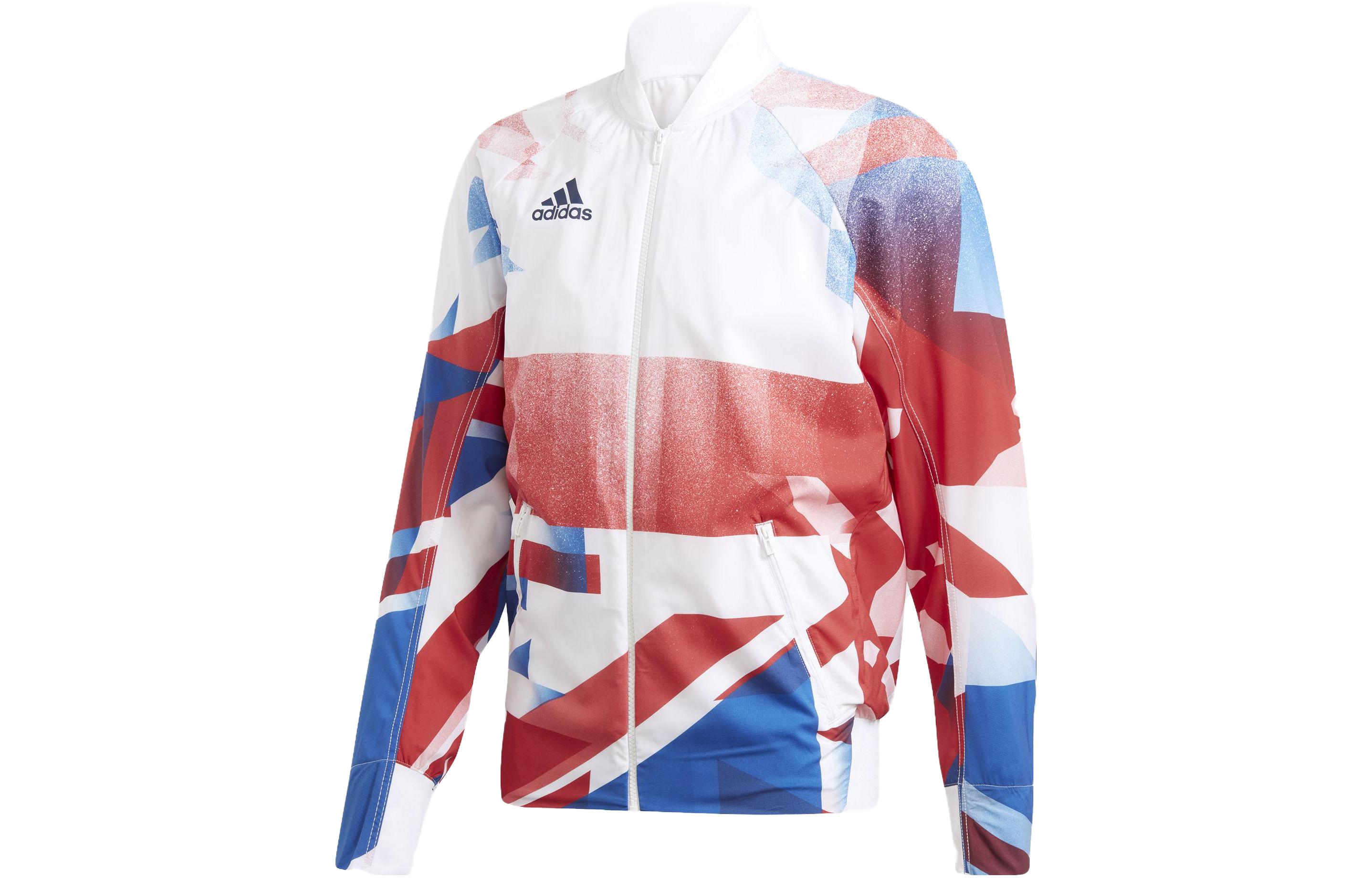 adidas UK National Team Element Print Bomber Jacket White GF0315