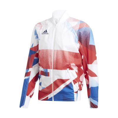 adidas UK National Team Element Print Bomber Jacket White GF0315