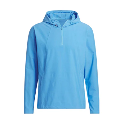 adidas Ultimate365 Anorak Half-Zip Pullover Jacket Blue Long Sleeve Hooded IU4528