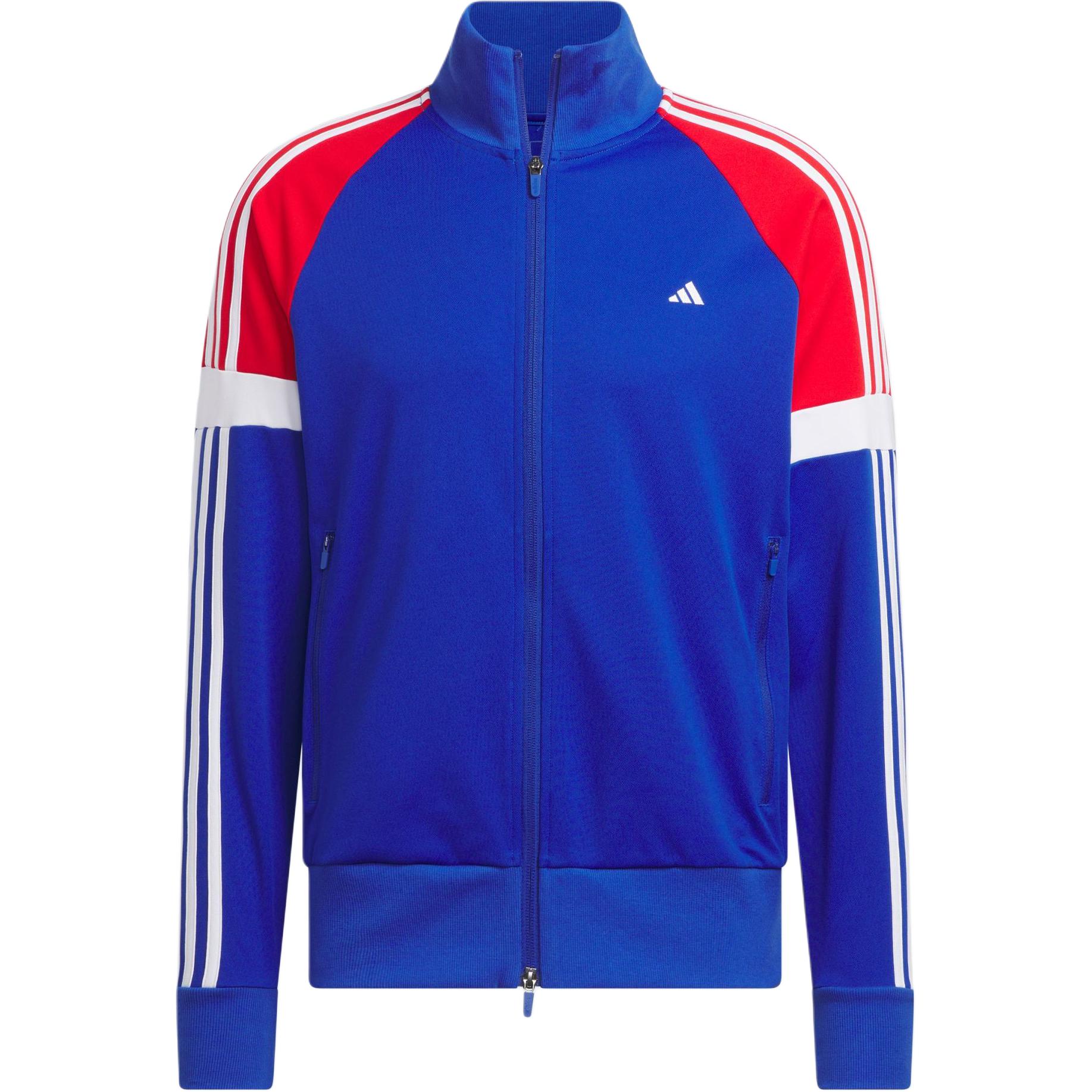 adidas Ultimate365 Golf Track Jacket Royal Blue Colorblock Long Sleeve IW1421