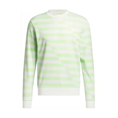 adidas Ultimate365 Printed Crewneck Sweatshirt Green Striped Long Sleeve IQ2916