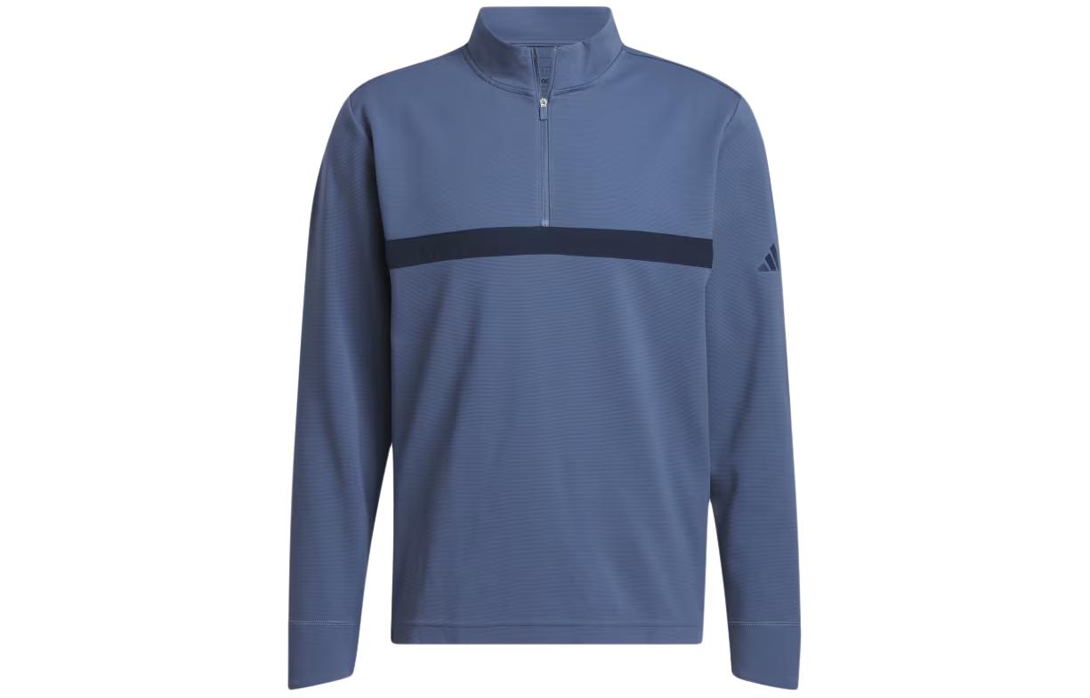 adidas Ultimate365 Quarter-Zip Pullover Sweatshirt Blue with Logo Stripes IU4699